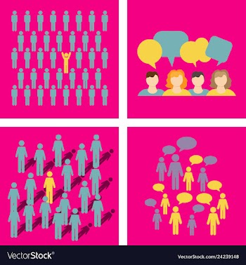 People icon set in trendy flat style isolated on vector image