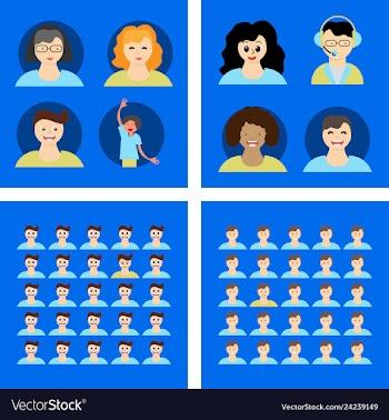 People icon set in trendy flat style isolated on vector image