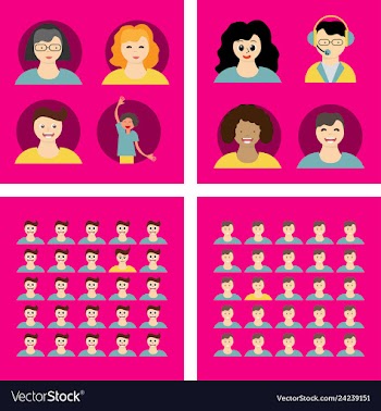 People icon set in trendy flat style isolated on vector image