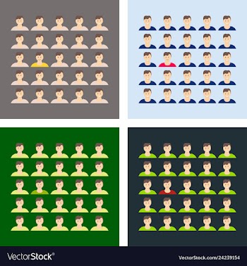 People icon set in trendy flat style isolated on vector image