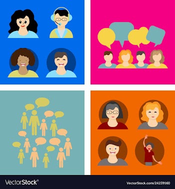 People icon set in trendy flat style isolated on vector image