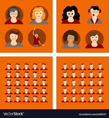 People icon set in trendy flat style isolated on vector image