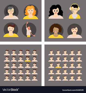 People icon set in trendy flat style isolated on vector image
