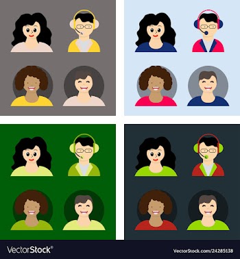 People icon set in trendy flat style isolated on vector image