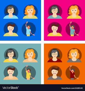 People icon set in trendy flat style isolated on vector image
