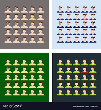 People icon set in trendy flat style isolated on vector image