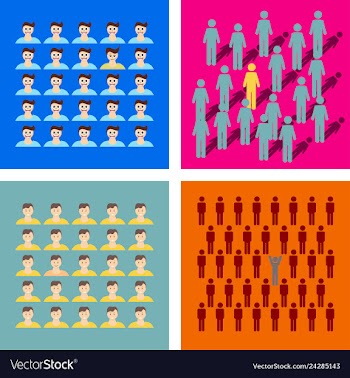 People icon set in trendy flat style isolated on vector image
