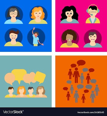 People icon set in trendy flat style isolated on vector image