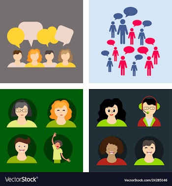 People icon set in trendy flat style isolated on vector image