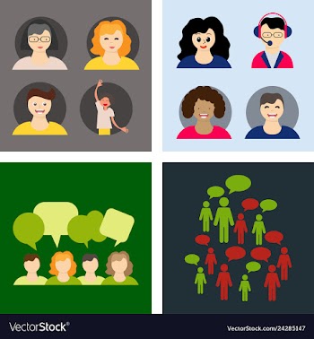 People icon set in trendy flat style isolated on vector image