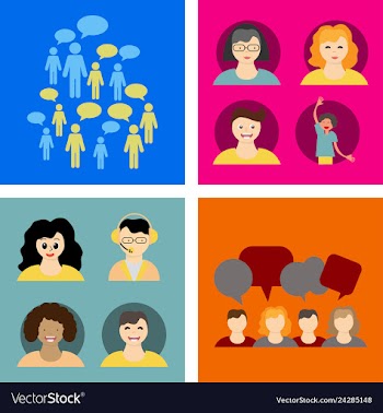 People icon set in trendy flat style isolated on vector image