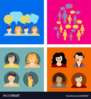 People icon set in trendy flat style isolated on vector image