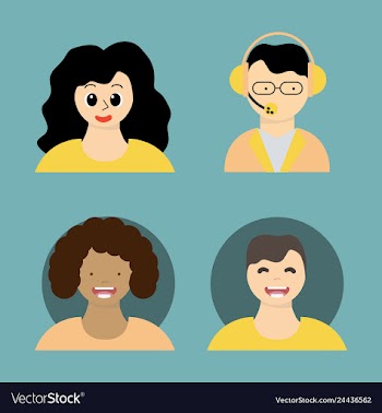 People icon set in trendy flat style isolated on vector image