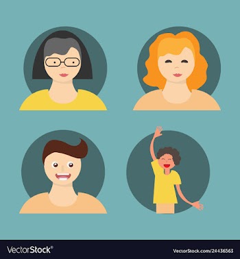 People icon set in trendy flat style isolated on vector image