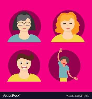 People icon set in trendy flat style isolated on vector image