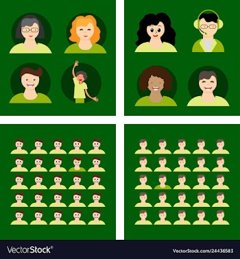 People icon set in trendy flat style isolated on vector image