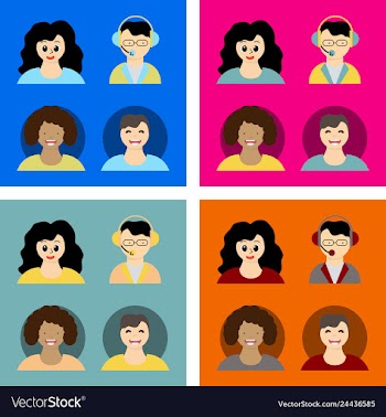 People icon set in trendy flat style isolated on vector image