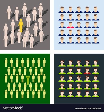 People icon set in trendy flat style isolated on vector image
