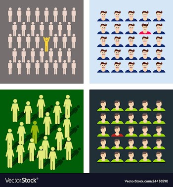 People icon set in trendy flat style isolated on vector image