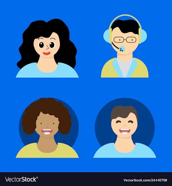 People icon set in trendy flat style isolated on vector image
