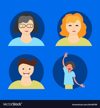 People icon set in trendy flat style isolated on vector image