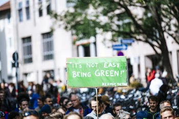 People In A Demonstration On The Street