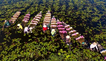 People in Boats on a Lake