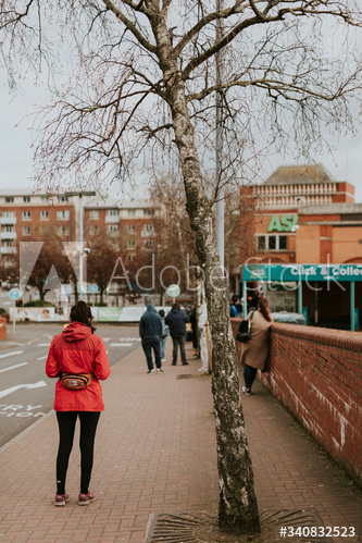 People in downtown during coronavirus pandemic. BRISTOL, UK, March 30, 2020