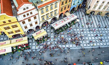 People in Front of a Building