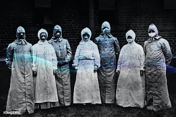 People in protective suits from the Spanish flu epidemic coronavirus c.. | Free  illustration - 2301315