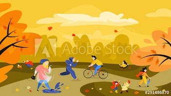 People in the autumn park