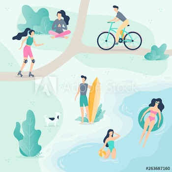 People in the public park