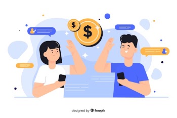 People making money from referral concept illustration Free Vector