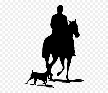 People Men And Dogs - Horse Silhouette