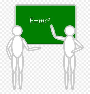People Near A Blackboard - Two People Talking