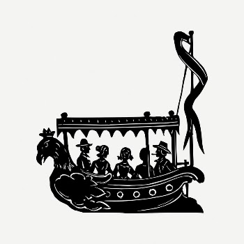 People on boat clipart, vintage | Free PSD Illustration - rawpixel