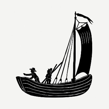 People on boat clipart, vintage | Free PSD Illustration - rawpixel