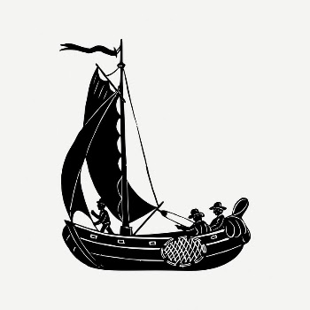 People on boat clipart, vintage | Free PSD Illustration - rawpixel