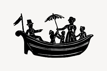 People on boat collage element, | Free Vector Illustration - rawpixel