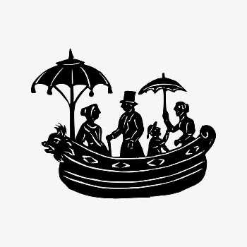 People on boat collage element, | Free Vector Illustration - rawpixel