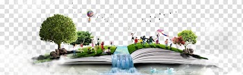 People on book illustration, book transparent background PNG clipart