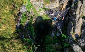 People on Hanging Net