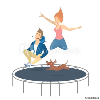 People on trampoline