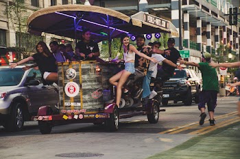 People on Vehicle and People Running