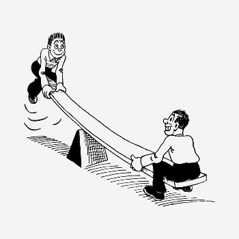 People playing seesaw drawing, vintage | Free PSD - rawpixel