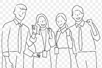 People PNG doodle happy colleagues… | Free stock illustration | High Resolution graphic