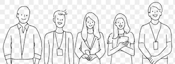 People PNG doodle happy colleagues… | Free stock illustration | High Resolution graphic