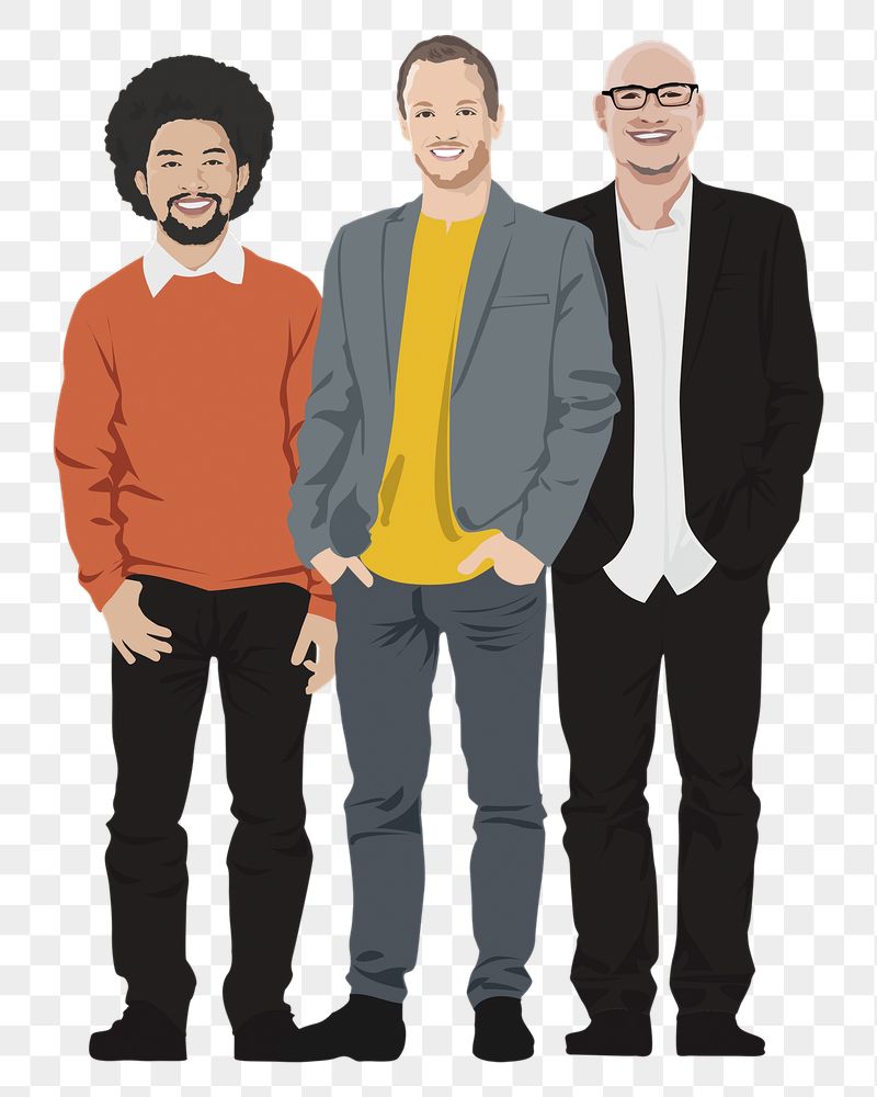 People png sticker, standing characters | Free PNG - rawpixel