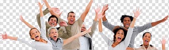People raising hands while shouting in glee illustration, Happy Group Of People transparent background PNG clipart