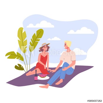 People relax on the beach